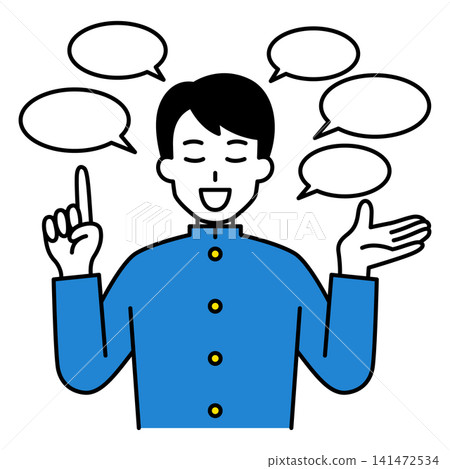 A male student who talks fluently A male student who talks fluently 141472534