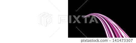 Magenta and white shimmering arch-shaped light trails, transparent background material. Magenta and white shimmering arch-shaped light trails, transparent background material. 141473307