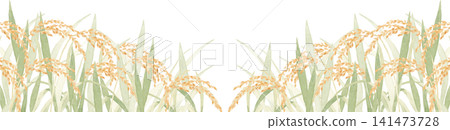 Watercolor background of a large rice field Watercolor background of a large rice field 141473728