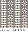 Symmetrical classical Greek style vector pattern tile. Patterns of Greece and ancient Rome. Antique border tile from Greek. An ornate traditional design.  Typical egyptian, assyrian, greek motives 141474323