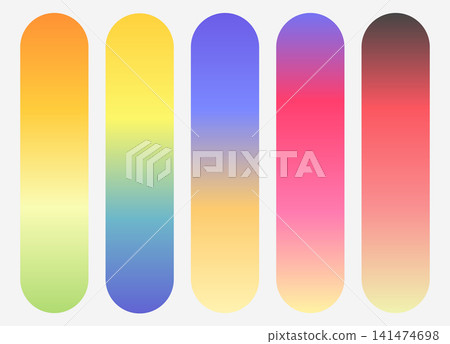 Vector colorful pastel gradient palette set isolated on white background 141474698