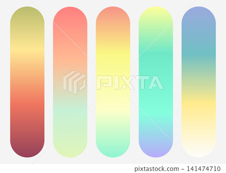 Vector colorful pastel gradient palette set isolated on white background Vector colorful pastel gradient palette set isolated on white background 141474710