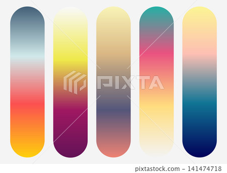 Vector colorful pastel gradient palette set isolated on white background Vector colorful pastel gradient palette set isolated on white background 141474718