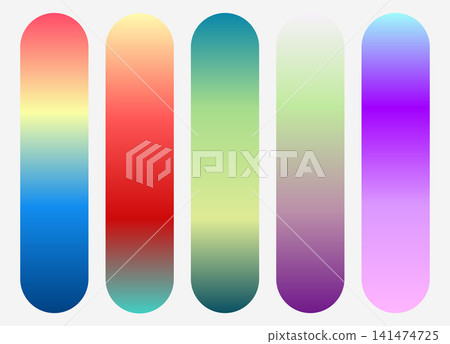 Vector colorful pastel gradient palette set isolated on white background Vector colorful pastel gradient palette set isolated on white background 141474725