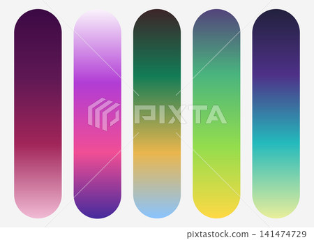 Vector colorful pastel gradient palette set isolated on white background Vector colorful pastel gradient palette set isolated on white background 141474729