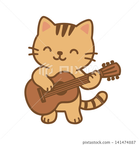 cute cat playing guitar cute cat playing guitar 141474887