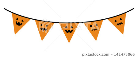 Cute Halloween garland vector illustration Cute Halloween garland vector illustration 141475066