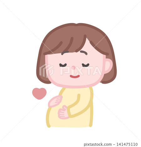 A pregnant woman stroking her belly A pregnant woman stroking her belly 141475110