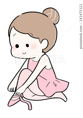 An illustration of a girl wearing pointe shoes. An illustration of a girl wearing pointe shoes. 141475121