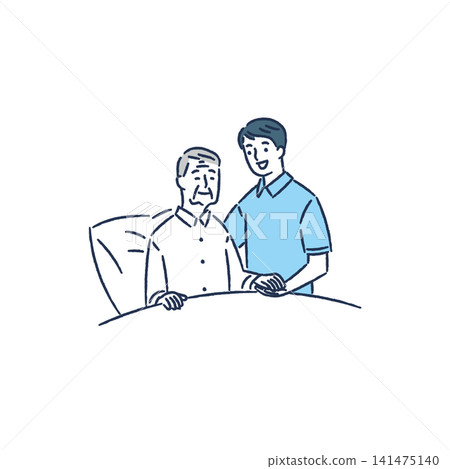 由男性工作人員為老年男性提供協助 由男性工作人員為老年男性提供協助 141475140