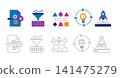 Set of Business and Technology Flat and Outline Icons 141475279