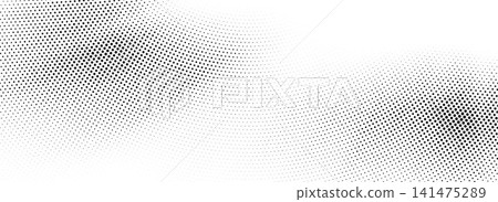 Dotted curve line background. Comic halftone round wave stripe texture. Perforated dash pattern backdrop. Vector grain pop art gradient dot texture overlay for poster, banner, brochure, flyer, leaflet Dotted curve line background. Comic halftone round wave stripe texture. Perforated dash pattern backdrop. Vector grain pop art gradient dot texture overlay for poster, banner, brochure, flyer, leaflet 141475289