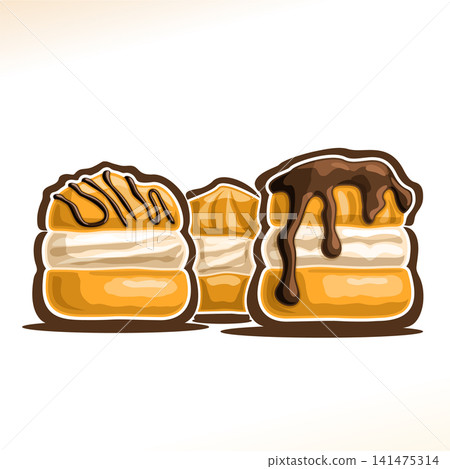 Vector logo for french Profiteroles Vector logo for french Profiteroles 141475314