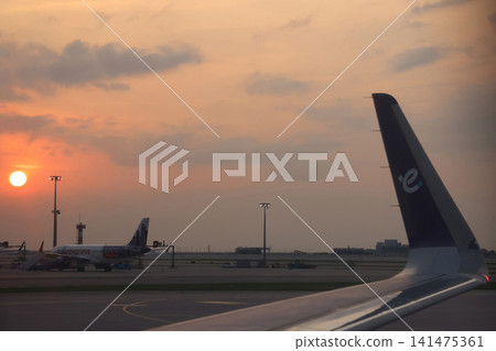 May 1 2026 Hong Kong Airport sunset apron aircraft May 1 2026 Hong Kong Airport sunset apron aircraft 141475361