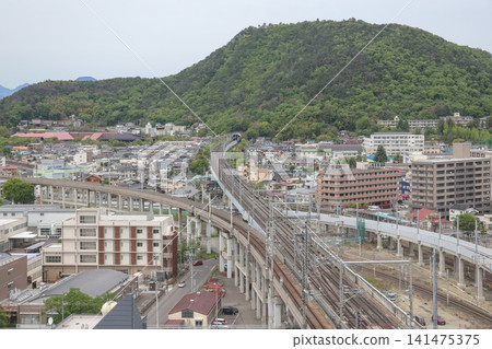 April 30 2026 Fukushima railway viaduct through dense urban neighborhood April 30 2026 Fukushima railway viaduct through dense urban neighborhood 141475375