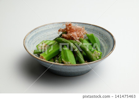 Blanched okra and green beans Blanched okra and green beans 141475463
