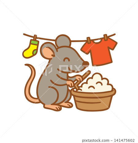 mice washing clothes 141475602