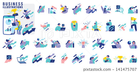 A set of illustrations of successful business people A set of illustrations of successful business people 141475707