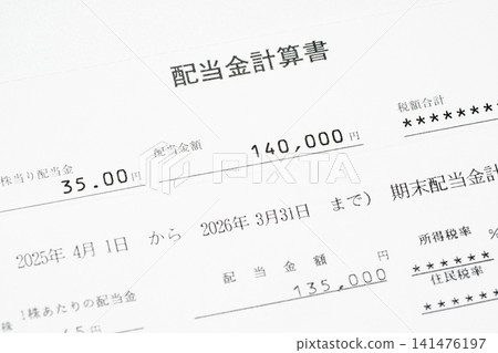 Stock dividend statement Stock dividend statement 141476197