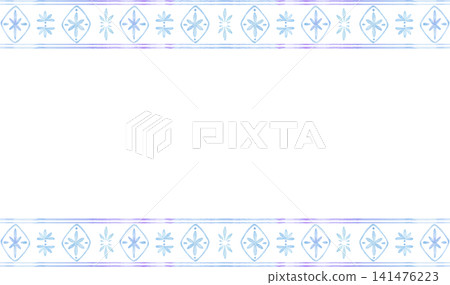 Hand-drawn style blue lace frame 141476223