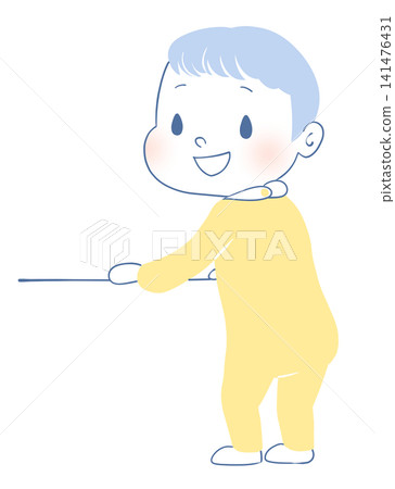 Baby looks back as they pull themselves up to stand. Baby looks back as they pull themselves up to stand. 141476431