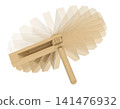 Wooden ratchet toy moving concept - 3D illustration 141476932