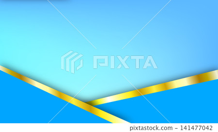Luxury Blue Gold Abstract Background with Geometric V Shape Luxury Blue Gold Abstract Background with Geometric V Shape 141477042