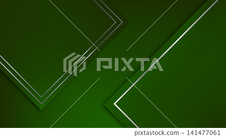 Luxury Green Silver Abstract Background with Geometric Arrow Shapes 141477061