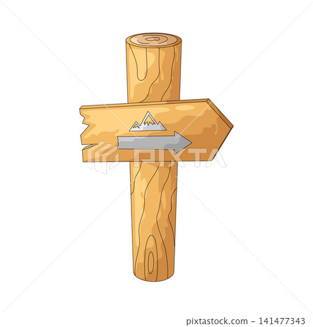 Illustration of Ski Trail Sign 141477343