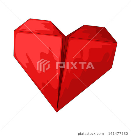 Illustration of origami heart 141477380