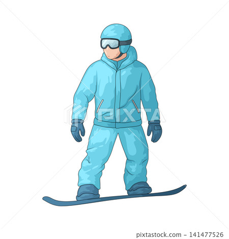 Illustration of snowboarder Illustration of snowboarder 141477526