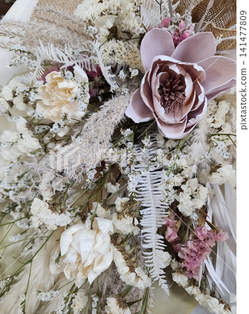 White dried flower swag bouquet White dried flower swag bouquet 141477809