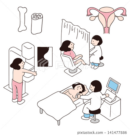 女性健康檢查插圖集 女性健康檢查插圖集 141477886