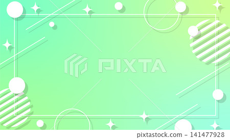 Bright yellow-green gradient, 3D Memphis frame background, horizontal 16:9 aspect ratio. 141477928