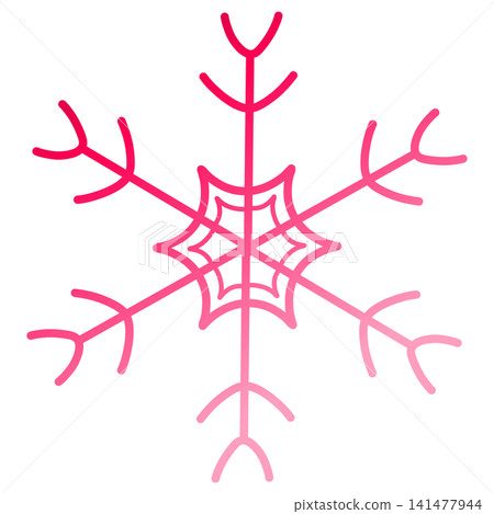 A snowflake with a vibrant pink gradient. A snowflake with a vibrant pink gradient. 141477944