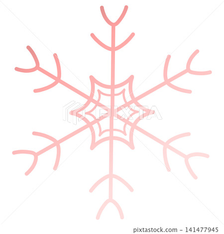 Pink gradient snowflake 141477945
