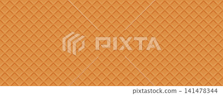 Crispy waffle texture pattern. Wafer cone grid with deep cells. Crispy waffle texture pattern. Wafer cone grid with deep cells. 141478344