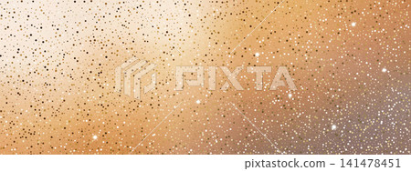 Champagne gold glitter background with luminous circles and star flares. Vector template for birthday card and holiday decoration. Champagne gold glitter background with luminous circles and star flares. Vector template for birthday card and holiday decoration. 141478451