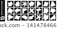 Abstract water splash shapes. Liquid amoeba shapes with wavy edges. Square fluid blob silhouettes. 141478466