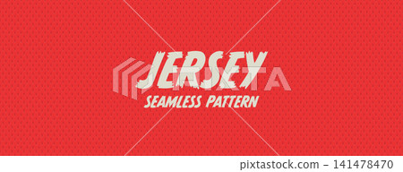 Red jersey mesh fabric seamless pattern. Breathable sports textile with fine perforation. Red jersey mesh fabric seamless pattern. Breathable sports textile with fine perforation. 141478470