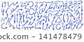 Doodle arrow set with crayon texture. Scribble style. Hand drawn vector pointers. 141478479