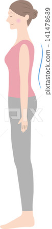 Women with correct posture Women with correct posture 141478689