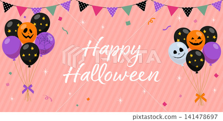 Halloween balloons and garland banner_vector illustration Halloween balloons and garland banner_vector illustration 141478697