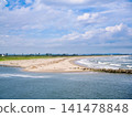 A sunny view of Idohama Beach, Wakabayashi Ward, Sendai City, Miyagi Prefecture 141478848