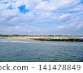 A sunny view of Idohama Beach, Wakabayashi Ward, Sendai City, Miyagi Prefecture 141478849