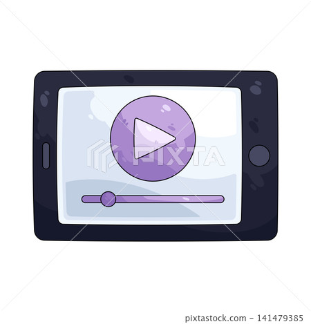 Illustration of watch movies on tablet Illustration of watch movies on tablet 141479385