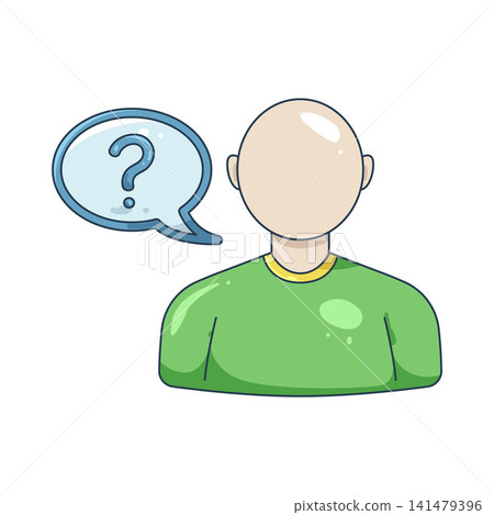 Illustration of person with question mark thought bubble Illustration of person with question mark thought bubble 141479396