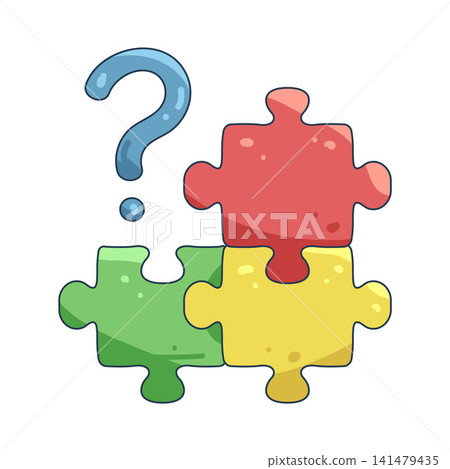 Illustration of puzzle pieces and question mark Illustration of puzzle pieces and question mark 141479435