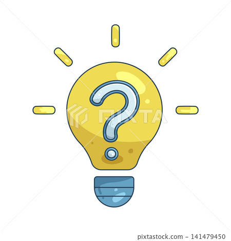 Illustration of light bulb with question mark Illustration of light bulb with question mark 141479450