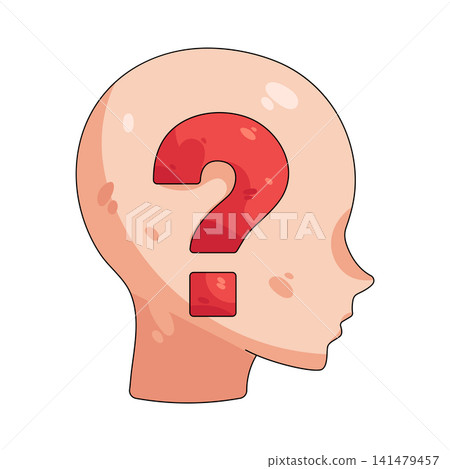 Illustration of mind question Illustration of mind question 141479457